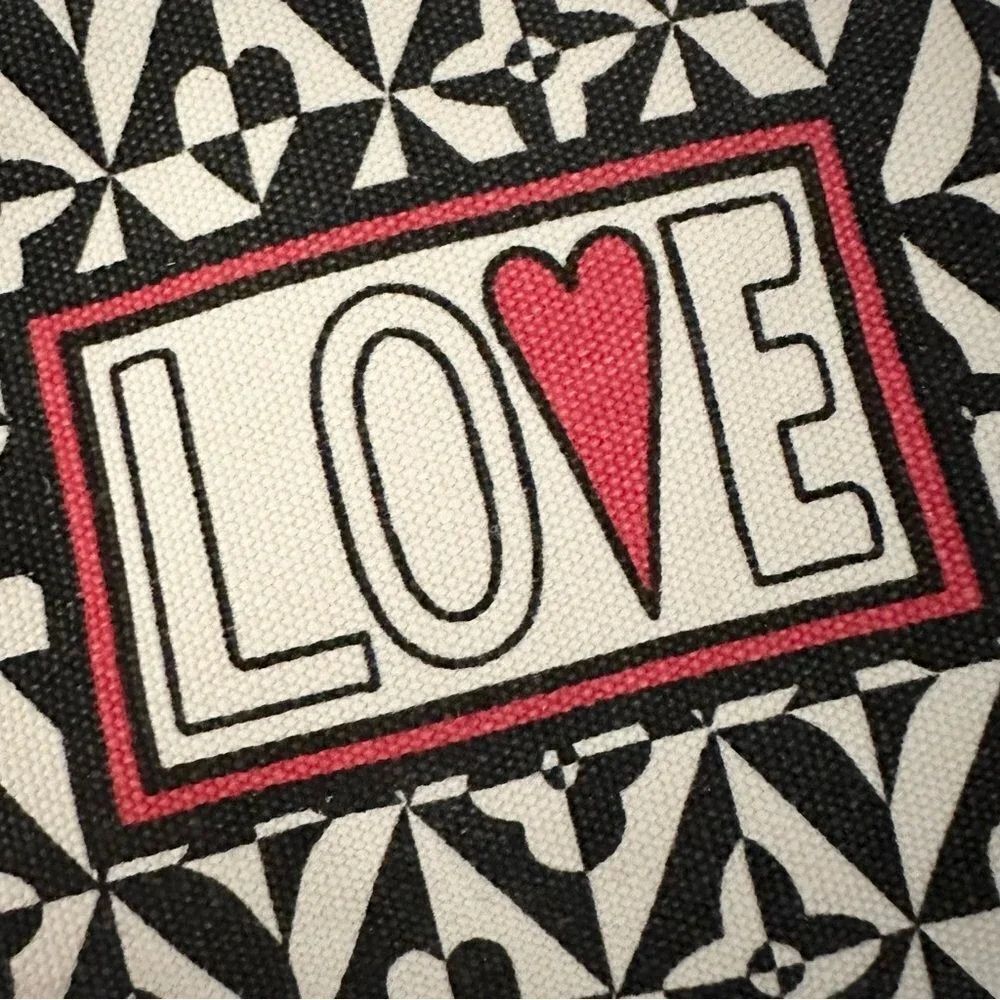 Brighton Love Zippered‎ Makeup Bag Women's Black White Valentine Hearts